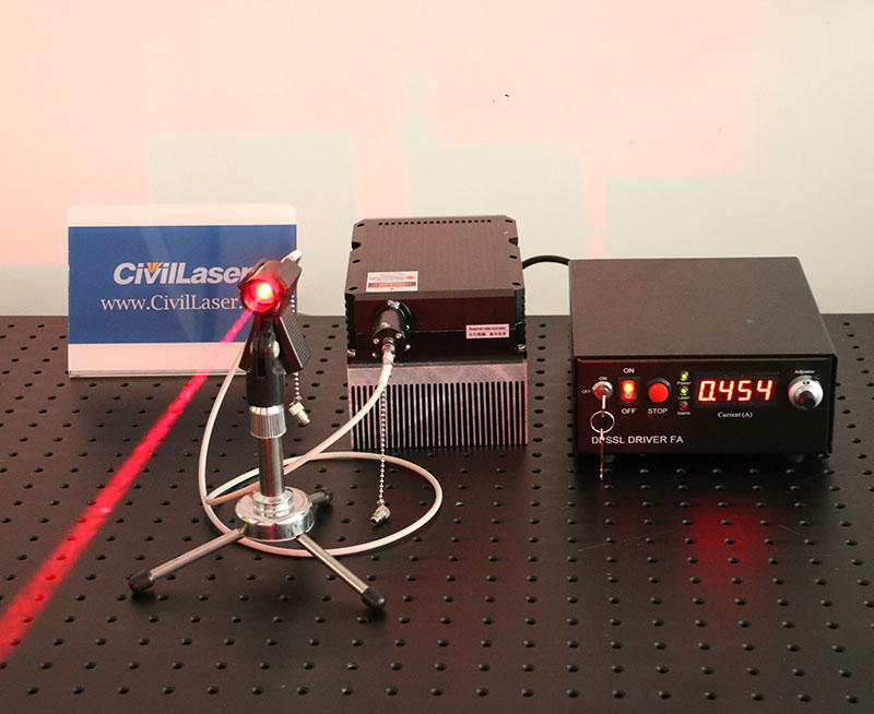 671nm 10W High Power Semiconductor Laser Coupled Fiber Red Laser Beam